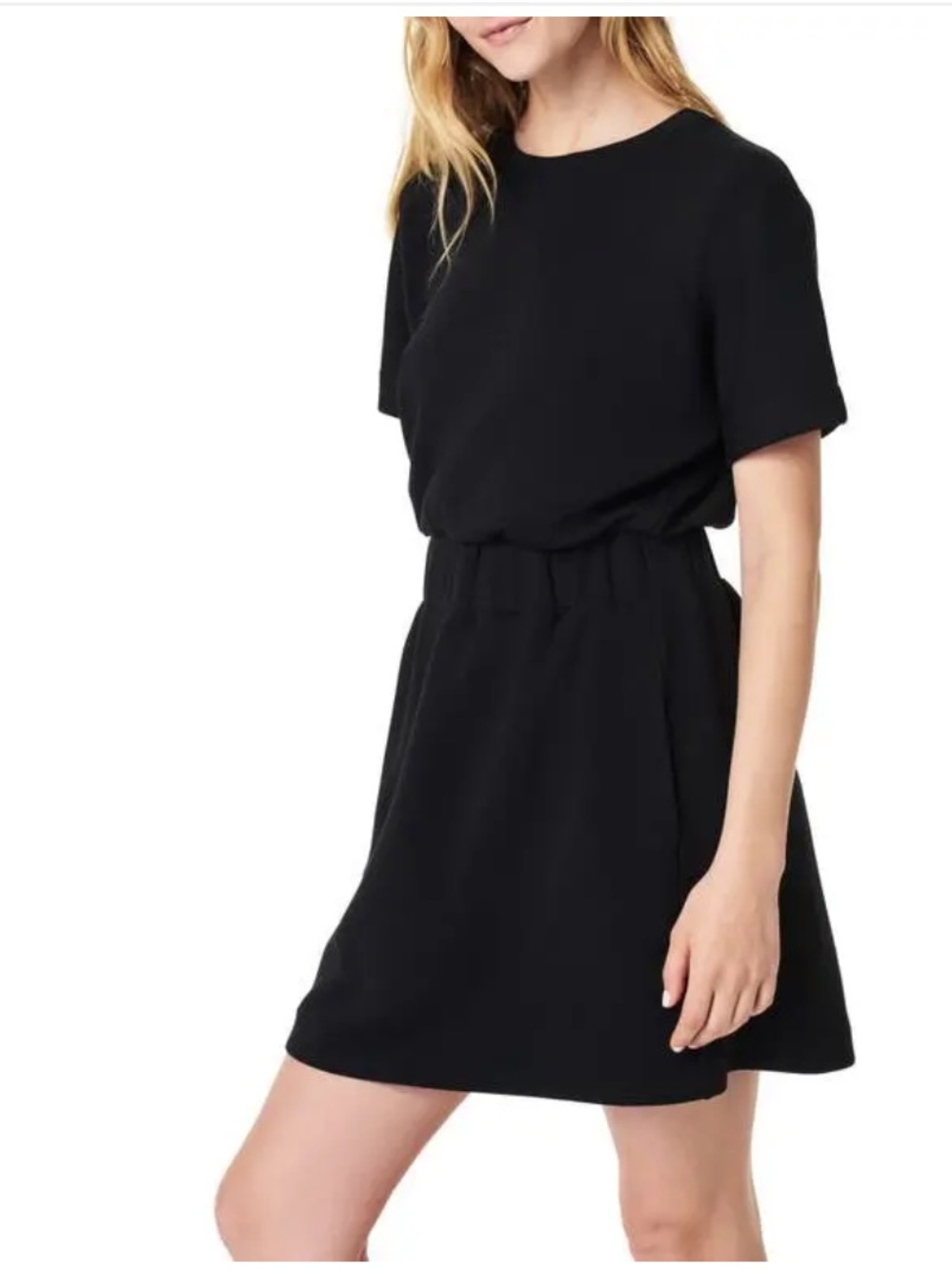 SPANX Airessentials Cinched T- Shirt Mini Black Dress, Medium
